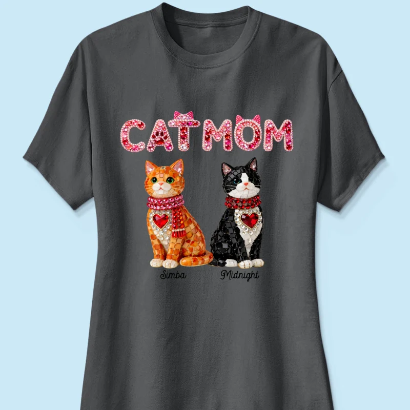 Cat Mom Shiny Pattern - Personalized Shirt - Unique Valentine's Day Gift for Cat Moms - Image 30