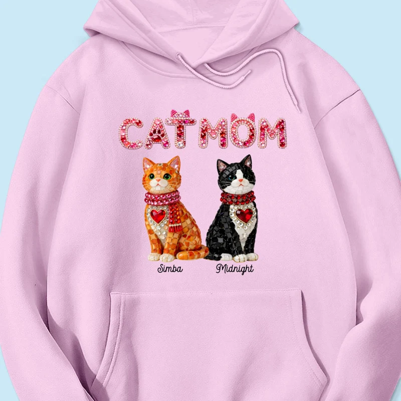 Cat Mom Shiny Pattern - Personalized Shirt - Unique Valentine's Day Gift for Cat Moms - Image 52