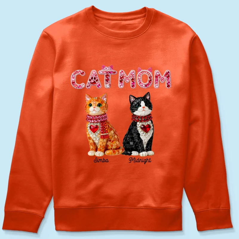 Cat Mom Shiny Pattern - Personalized Shirt - Unique Valentine's Day Gift for Cat Moms - Image 64