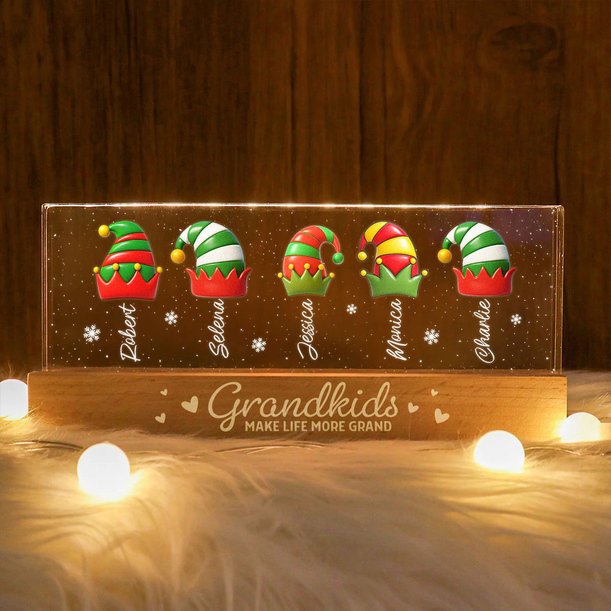 Grandkids Make Life More Grand - Personalized LED Night Light - Heartwarming Christmas Gift For Grandma, Grandkids, Family - Image 8