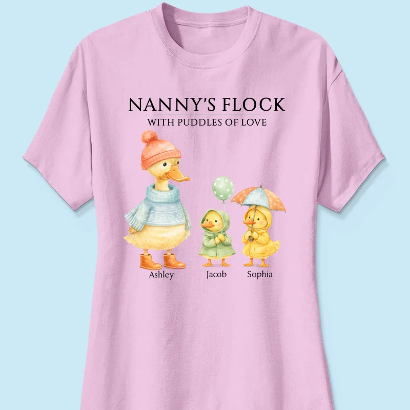 Nanny's Flock with Puddles of Love - Personalised Shirt - Gift for Grandma - Image 39