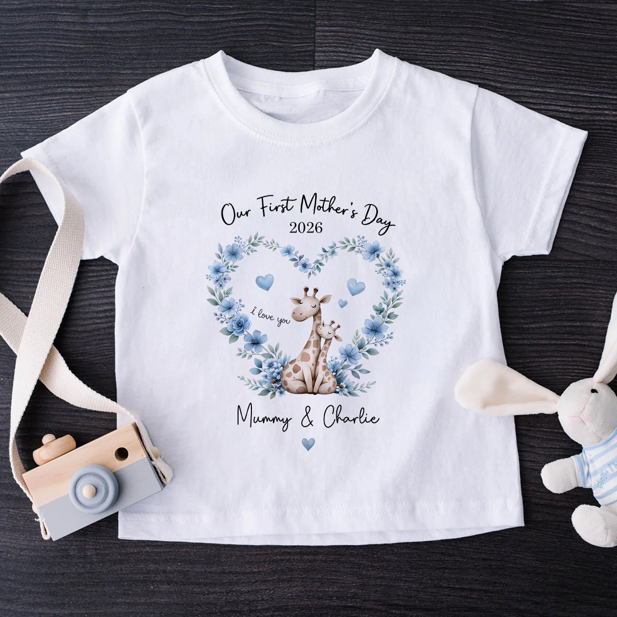 Our First Mother's Day Giraffe Mom And Baby - Personalised Onesie - First Mother's Day Baby Gift - Image 9