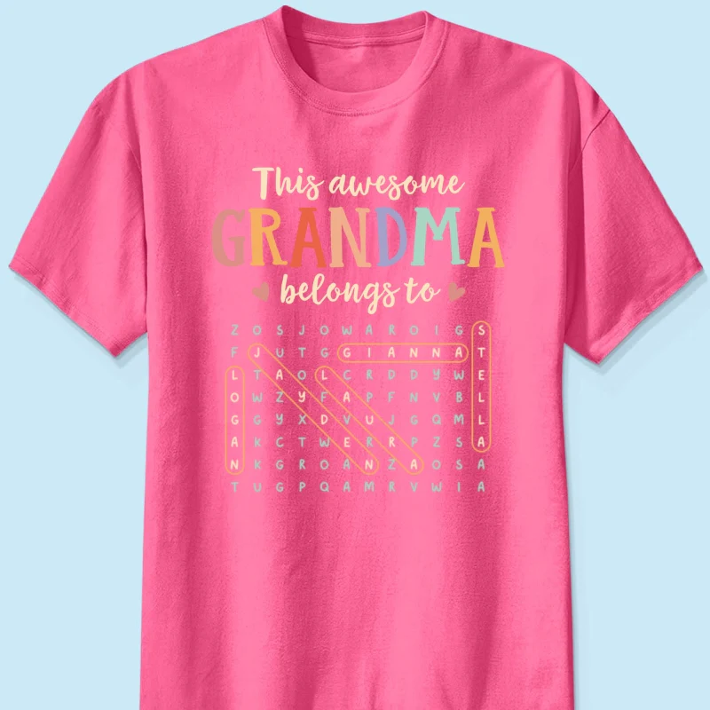 This Awesome Grandma Belongs To Grandkids Name Word Search Puzzle - Personalized Shirt - Mother's Day Gift For Grandma Mom - Image 15